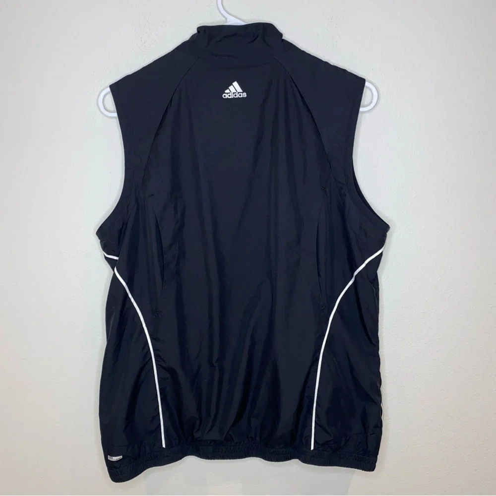 Adidas‎ Golf Climaproof Wind Vest Black Woman’s L Zip Up Zippered Pockets